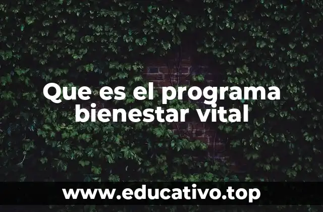 Que es el programa bienestar vital