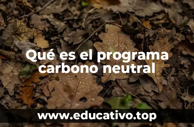 Qué es el programa carbono neutral