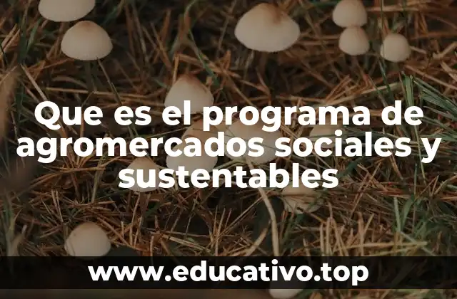 Que es el programa de agromercados sociales y sustentables