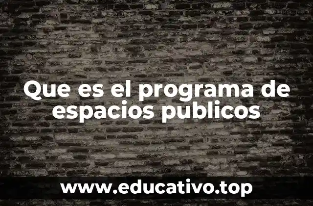 Que es el programa de espacios publicos