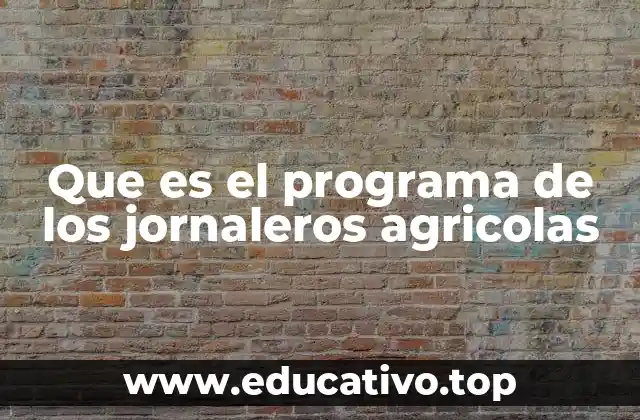 Que es el programa de los jornaleros agricolas
