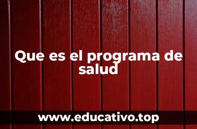 Que es el programa de salud