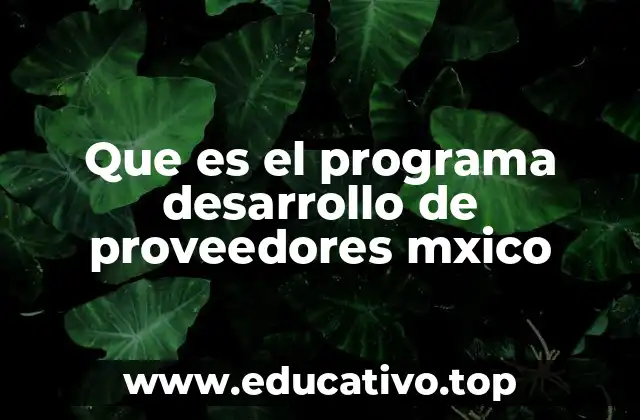 Que es el programa desarrollo de proveedores mxico