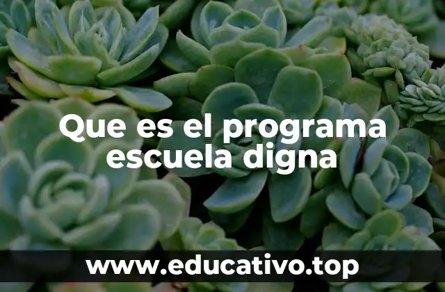 Que es el programa escuela digna