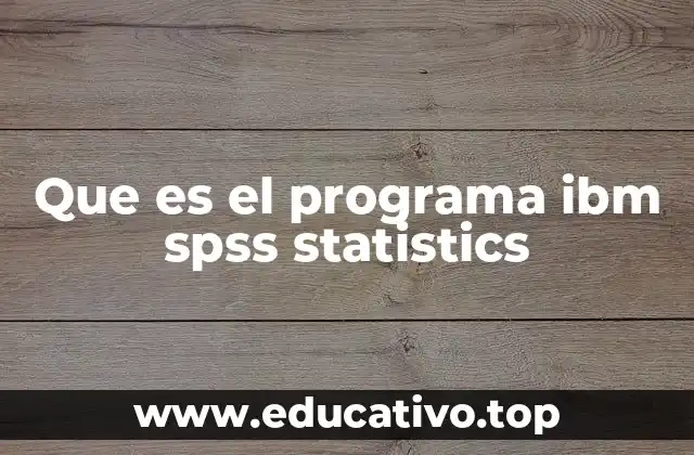 Que es el programa ibm spss statistics
