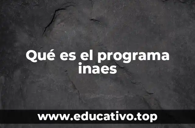 Qué es el programa inaes
