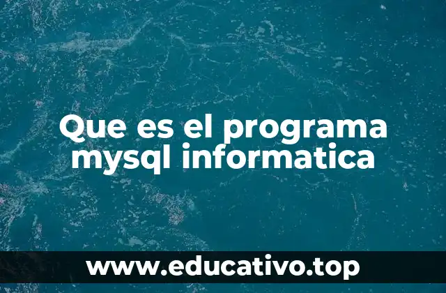 Que es el programa mysql informatica