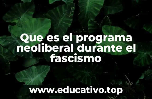 Que es el programa neoliberal durante el fascismo