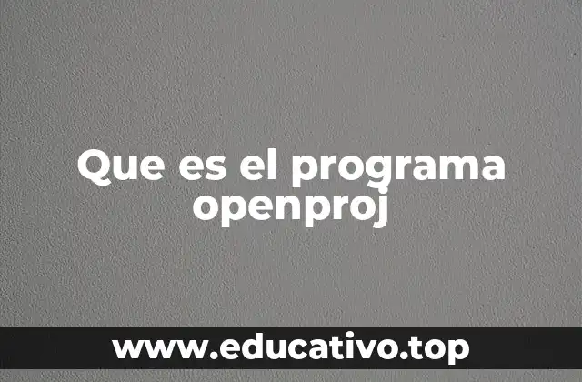 Que es el programa openproj