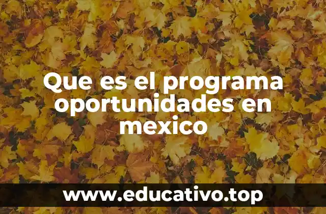 Que es el programa oportunidades en mexico