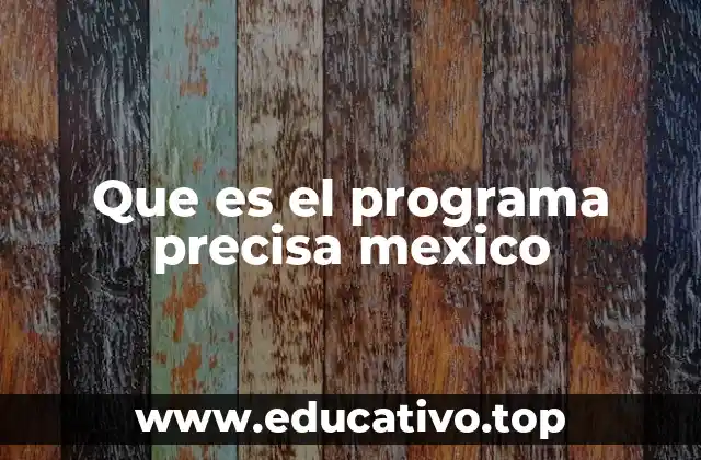 Que es el programa precisa mexico