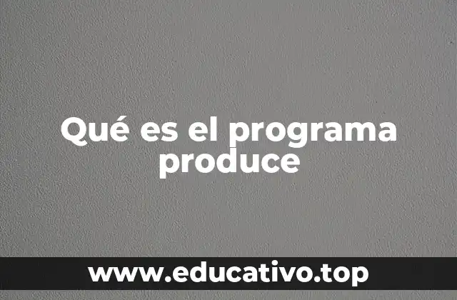 Qué es el programa produce