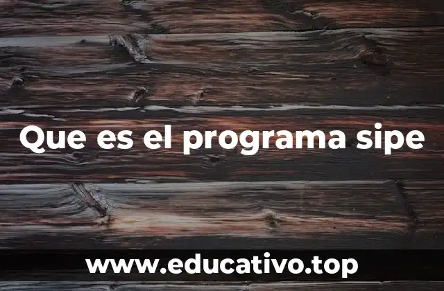 Que es el programa sipe