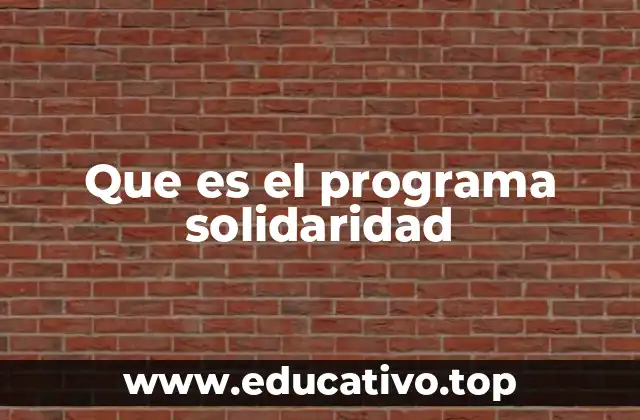 Que es el programa solidaridad