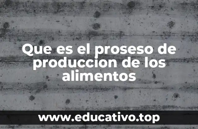 Que es el proseso de produccion de los alimentos