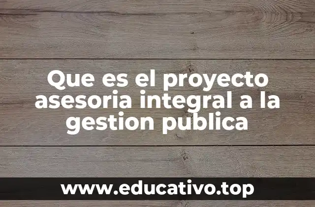 Que es el proyecto asesoria integral a la gestion publica