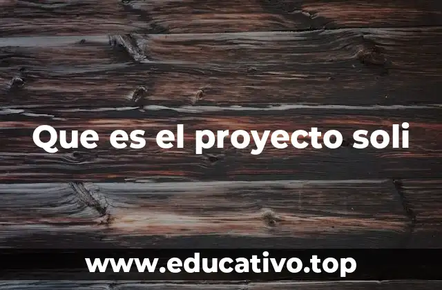 Que es el proyecto soli