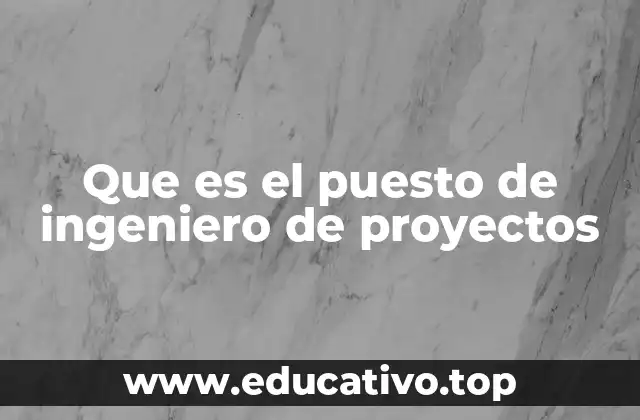 Que es el puesto de ingeniero de proyectos