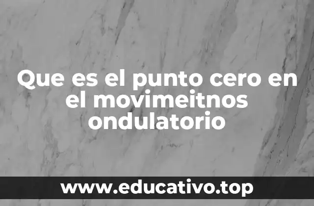 Que es el punto cero en el movimeitnos ondulatorio