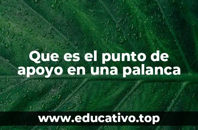 Que es el punto de apoyo en una palanca