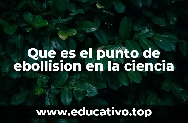 Que es el punto de ebollision en la ciencia