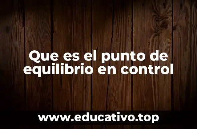 Que es el punto de equilibrio en control