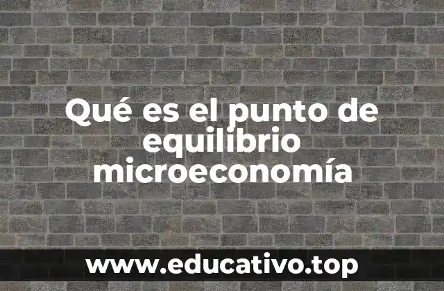 Qué es el punto de equilibrio microeconomía