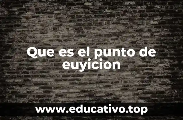 Que es el punto de euyicion