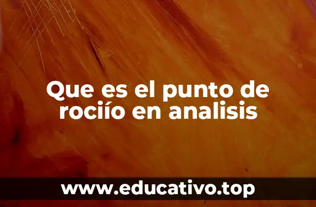 Que es el punto de rociío en analisis