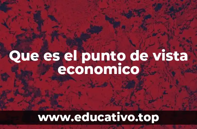 Que es el punto de vista economico