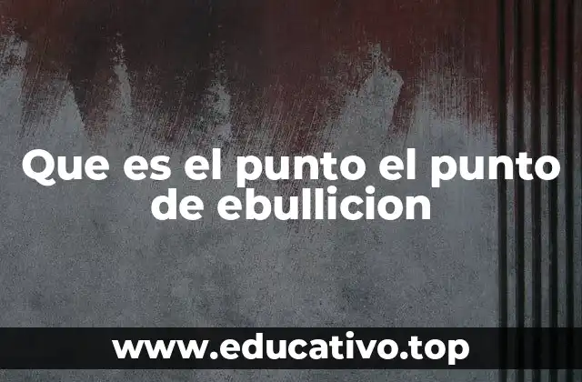 Que es el punto el punto de ebullicion