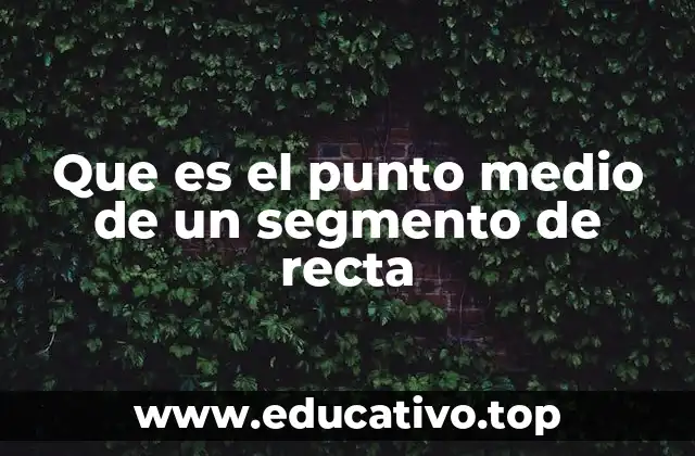 Que es el punto medio de un segmento de recta