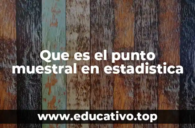 Que es el punto muestral en estadistica