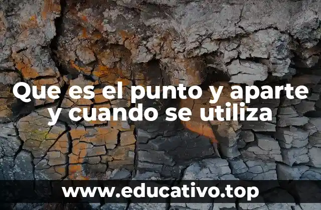 Que es el punto y aparte y cuando se utiliza