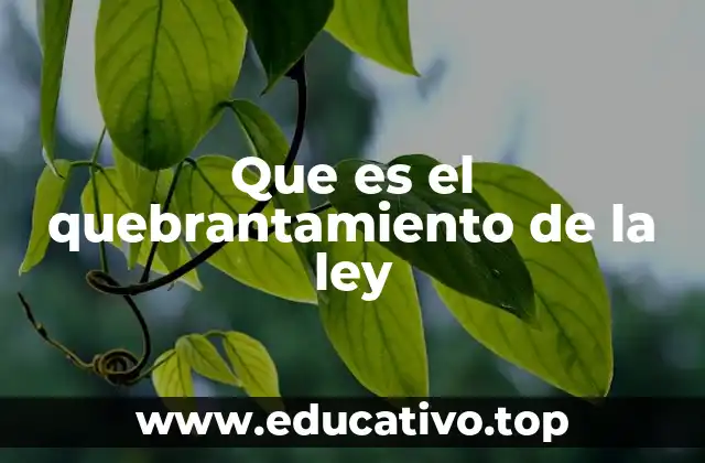Que es el quebrantamiento de la ley