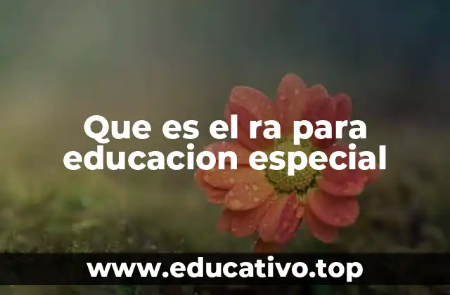 Que es el ra para educacion especial