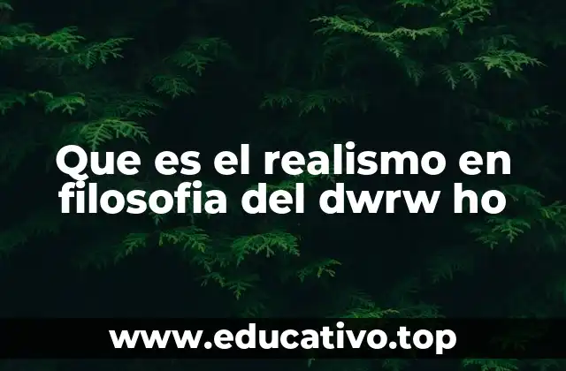 Que es el realismo en filosofia del dwrw ho