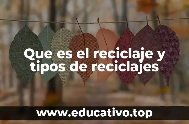Que es el reciclaje y tipos de reciclajes