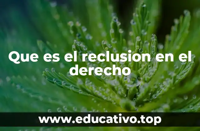 Que es el reclusion en el derecho