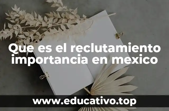 Que es el reclutamiento importancia en mexico