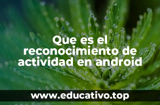 Que es el reconocimiento de actividad en android