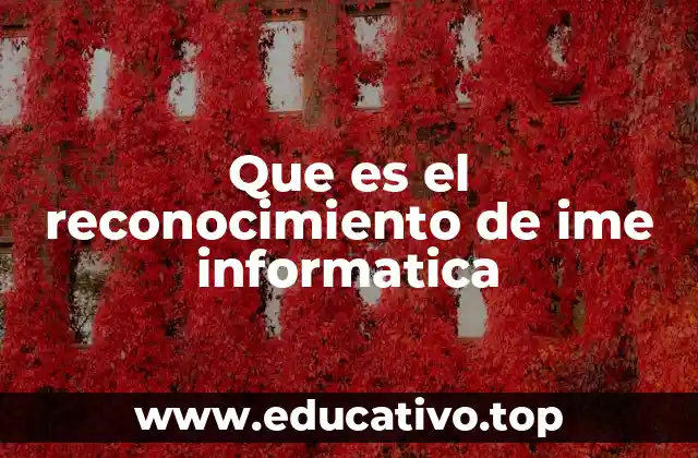 Que es el reconocimiento de ime informatica