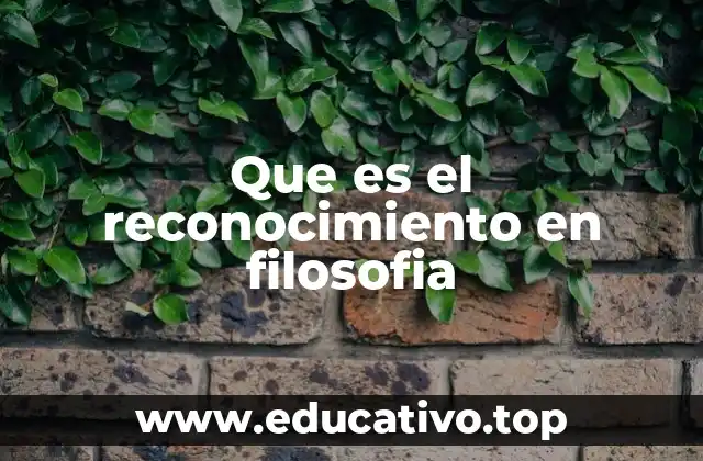 Que es el reconocimiento en filosofia