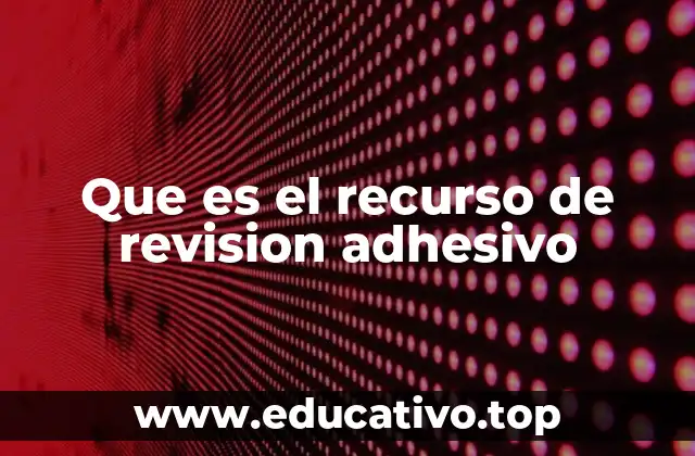 Que es el recurso de revision adhesivo