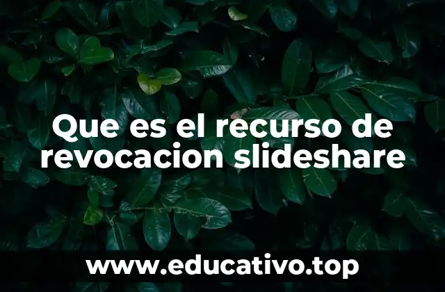 Que es el recurso de revocacion slideshare