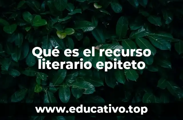 Qué es el recurso literario epiteto