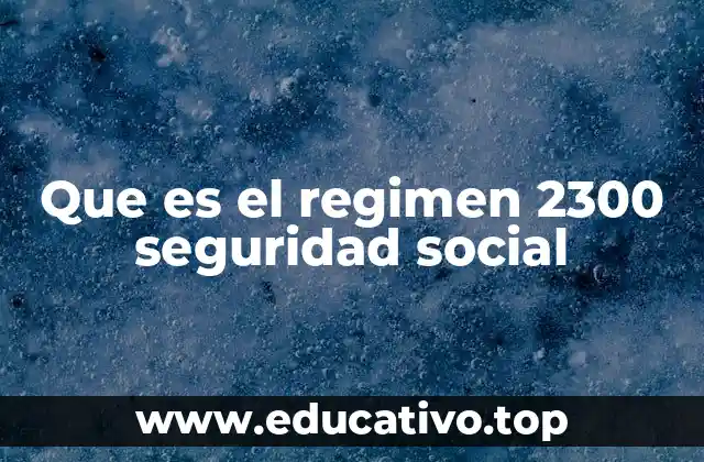 Que es el regimen 2300 seguridad social