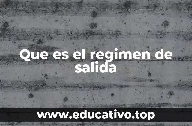 Que es el regimen de salida