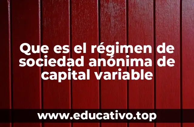 Que es el régimen de sociedad anónima de capital variable