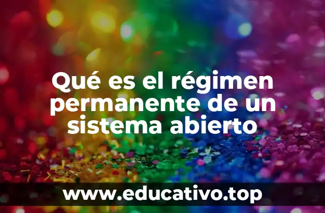 Qué es el régimen permanente de un sistema abierto